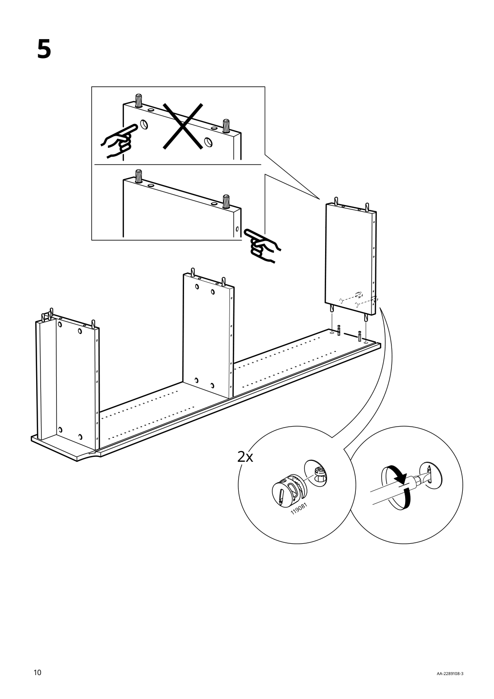 Assembly instructions for IKEA Billy bookcase brown walnut effect | Page 10 - IKEA BILLY / OXBERG bookcase with panel/glass doors 795.818.59