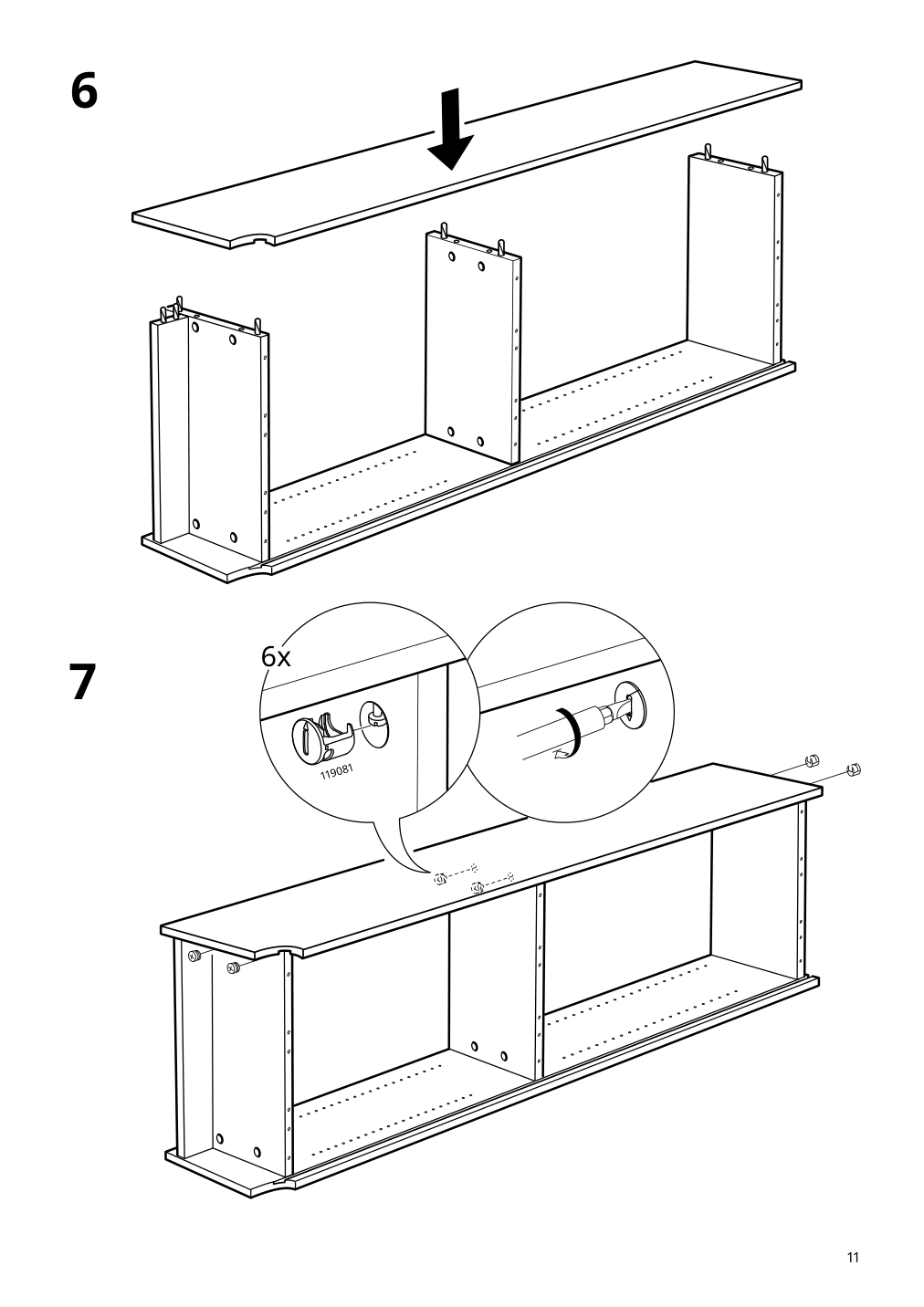 Assembly instructions for IKEA Billy bookcase brown walnut effect | Page 11 - IKEA BILLY / OXBERG bookcase with panel/glass doors 795.818.59