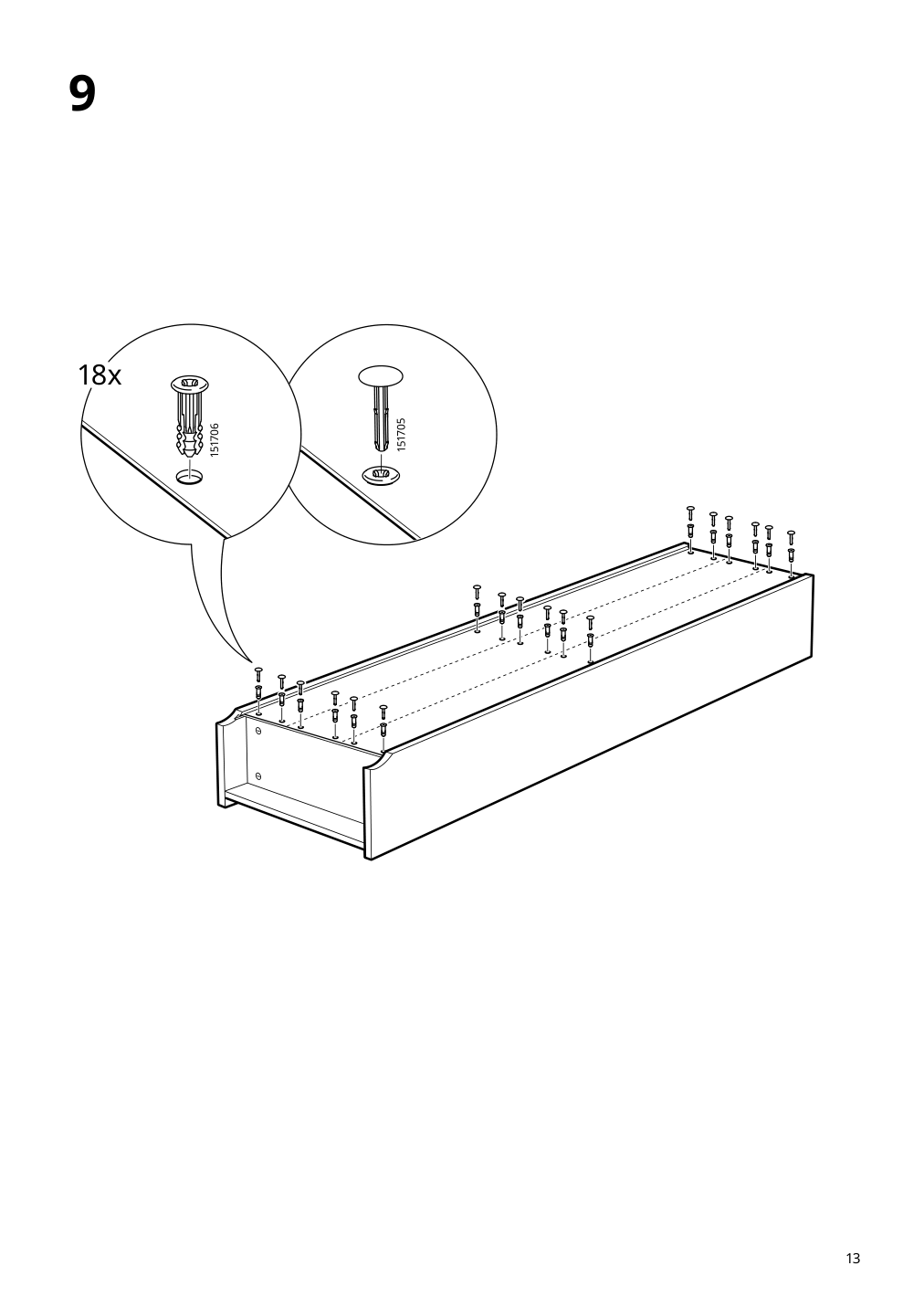 Assembly instructions for IKEA Billy bookcase brown walnut effect | Page 13 - IKEA BILLY / OXBERG bookcase with panel/glass doors 795.818.59