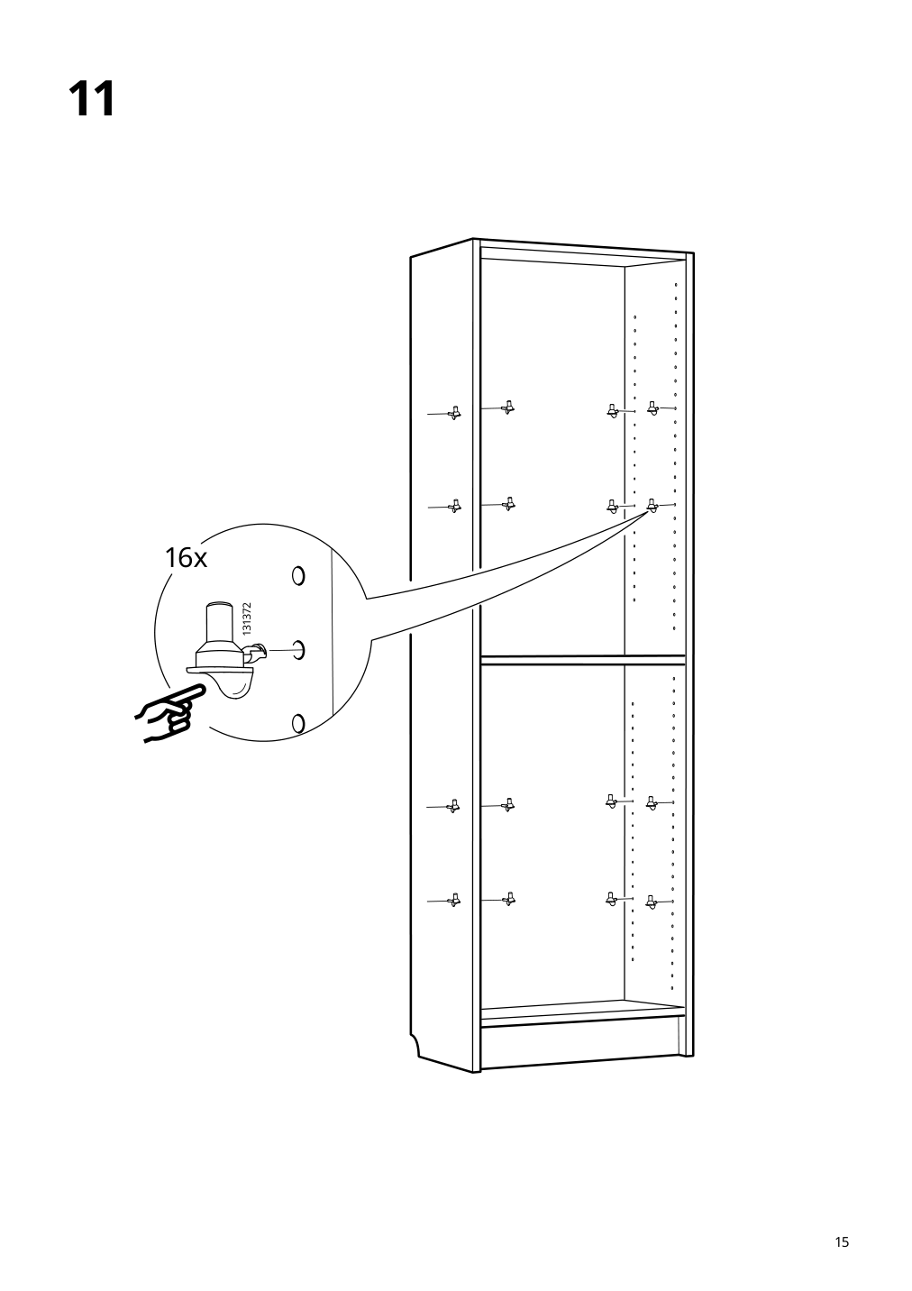 Assembly instructions for IKEA Billy bookcase brown walnut effect | Page 15 - IKEA BILLY / OXBERG bookcase with panel/glass doors 795.818.59