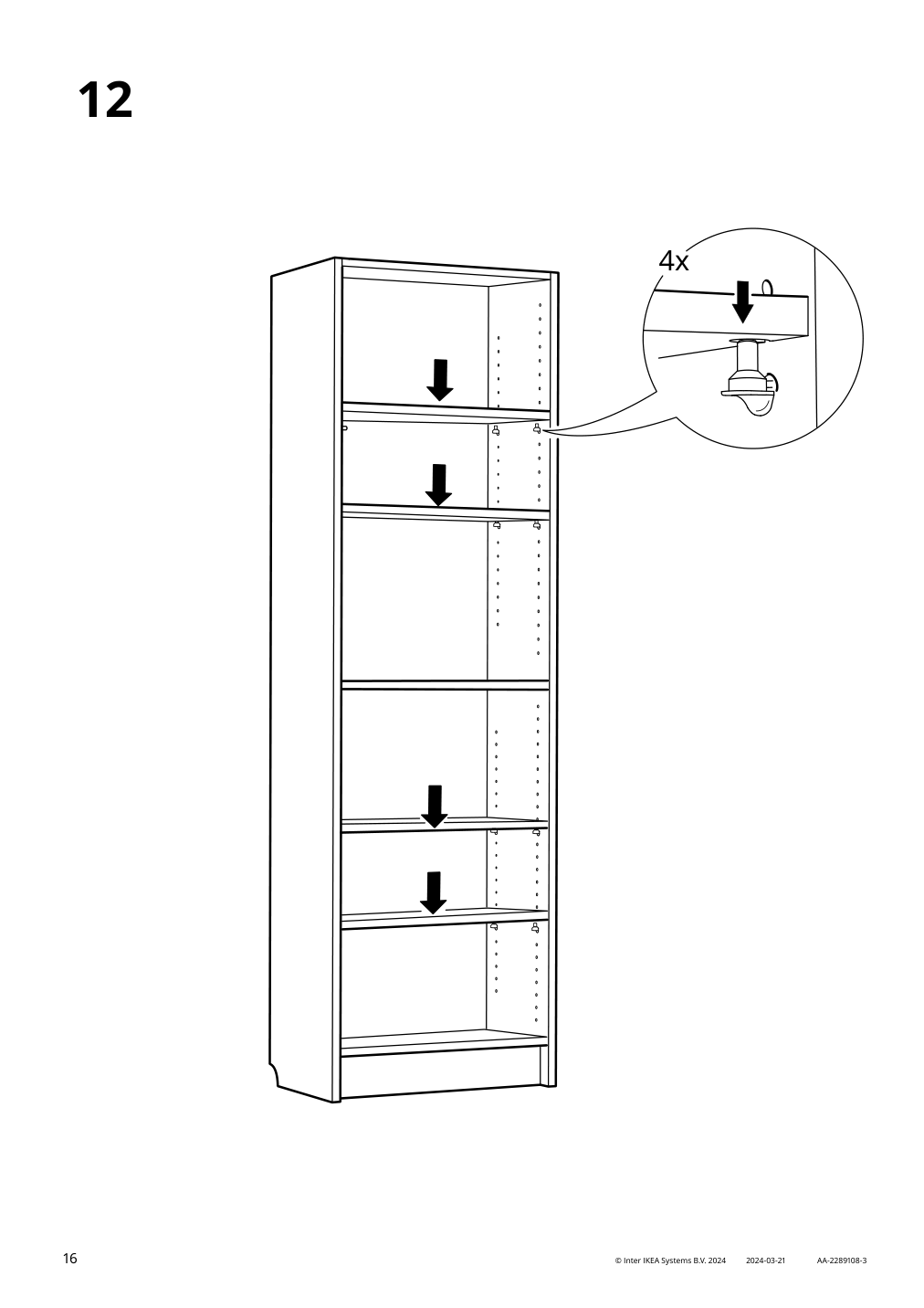 Assembly instructions for IKEA Billy bookcase brown walnut effect | Page 16 - IKEA BILLY / OXBERG bookcase with panel/glass doors 795.818.59