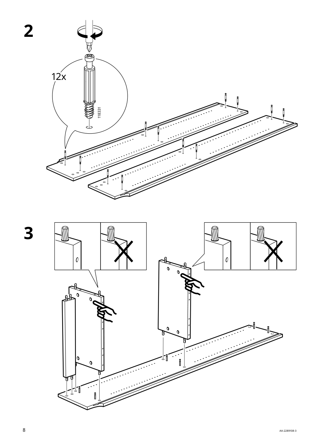 Assembly instructions for IKEA Billy bookcase brown walnut effect | Page 8 - IKEA BILLY / OXBERG bookcase with panel/glass doors 795.818.59