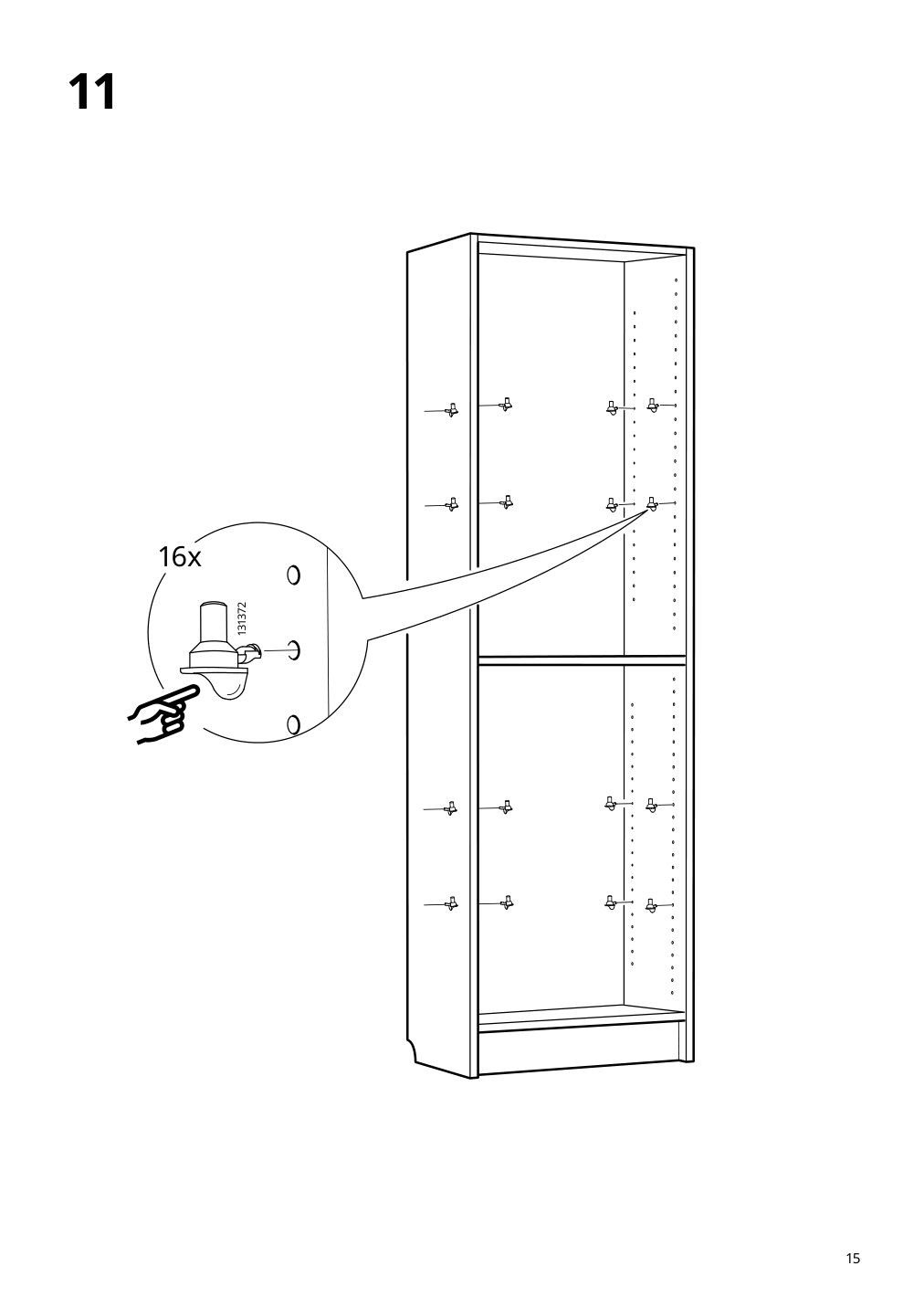 Assembly instructions for IKEA Billy bookcase oak effect | Page 15 - IKEA BILLY / OXBERG bookcase with glass-door 695.818.31