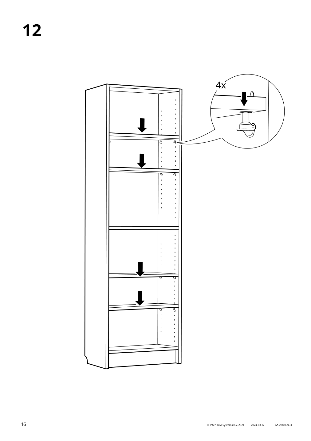 Assembly instructions for IKEA Billy bookcase oak effect | Page 16 - IKEA BILLY / OXBERG bookcase with glass-door 695.818.31