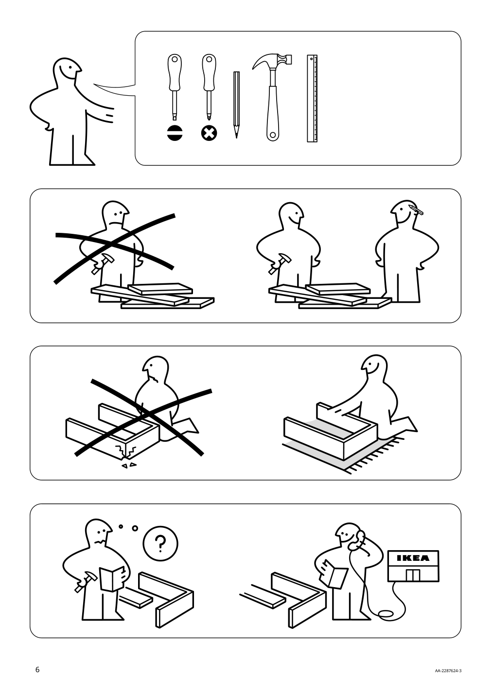 Assembly instructions for IKEA Billy bookcase oak effect | Page 6 - IKEA BILLY / OXBERG bookcase with glass-door 695.818.31