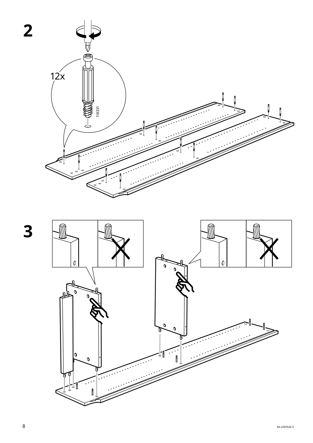 Assembly instructions for IKEA Billy bookcase oak effect | Page 8 - IKEA BILLY / OXBERG bookcase with glass-door 695.818.31