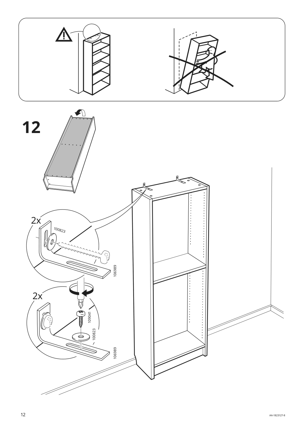 Assembly instructions for IKEA Billy bookcase white | Page 12 - IKEA BILLY / OXBERG bookcase with doors 292.810.66