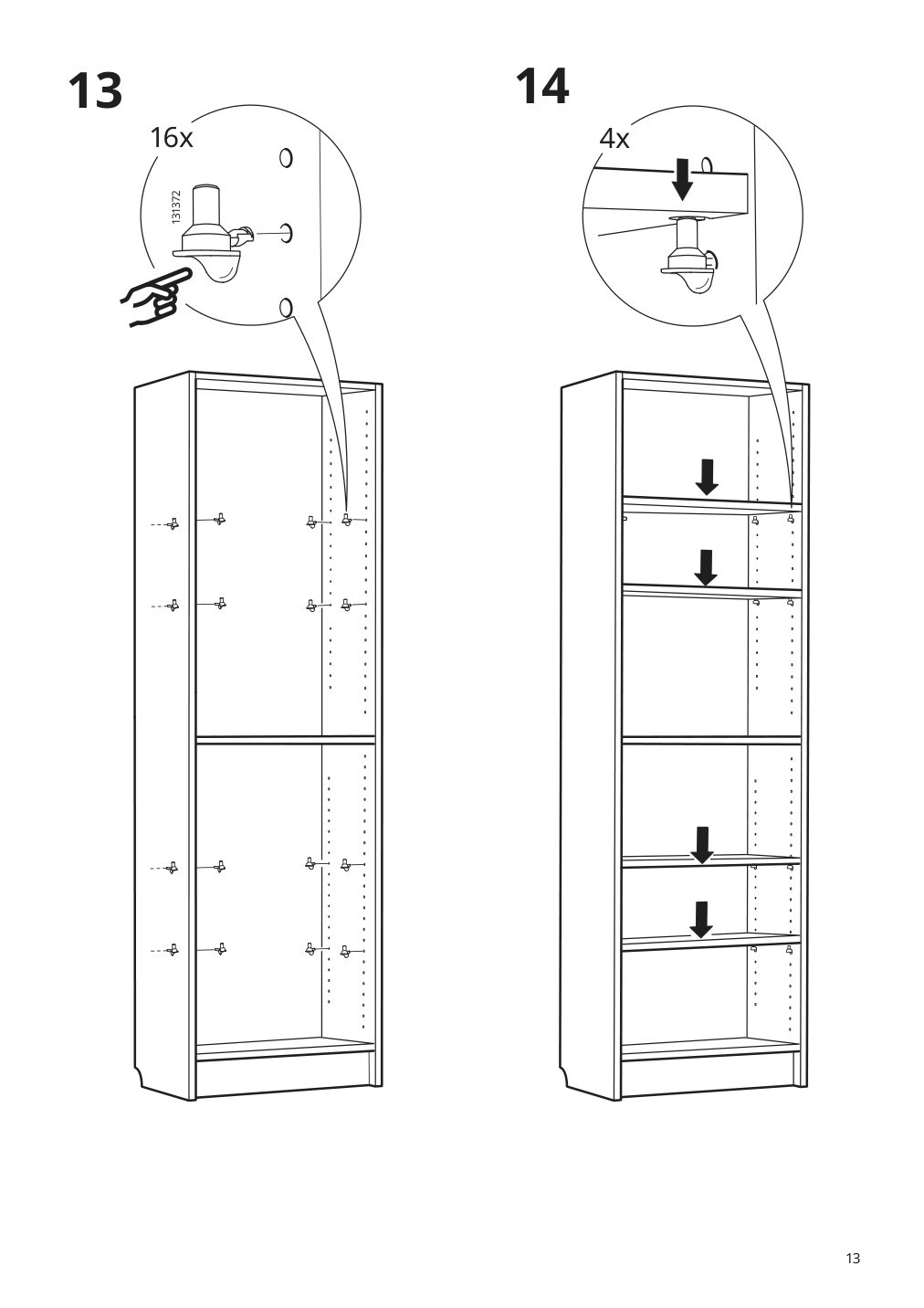 Assembly instructions for IKEA Billy bookcase white | Page 13 - IKEA BILLY / BESTÅ TV storage combination 893.986.81