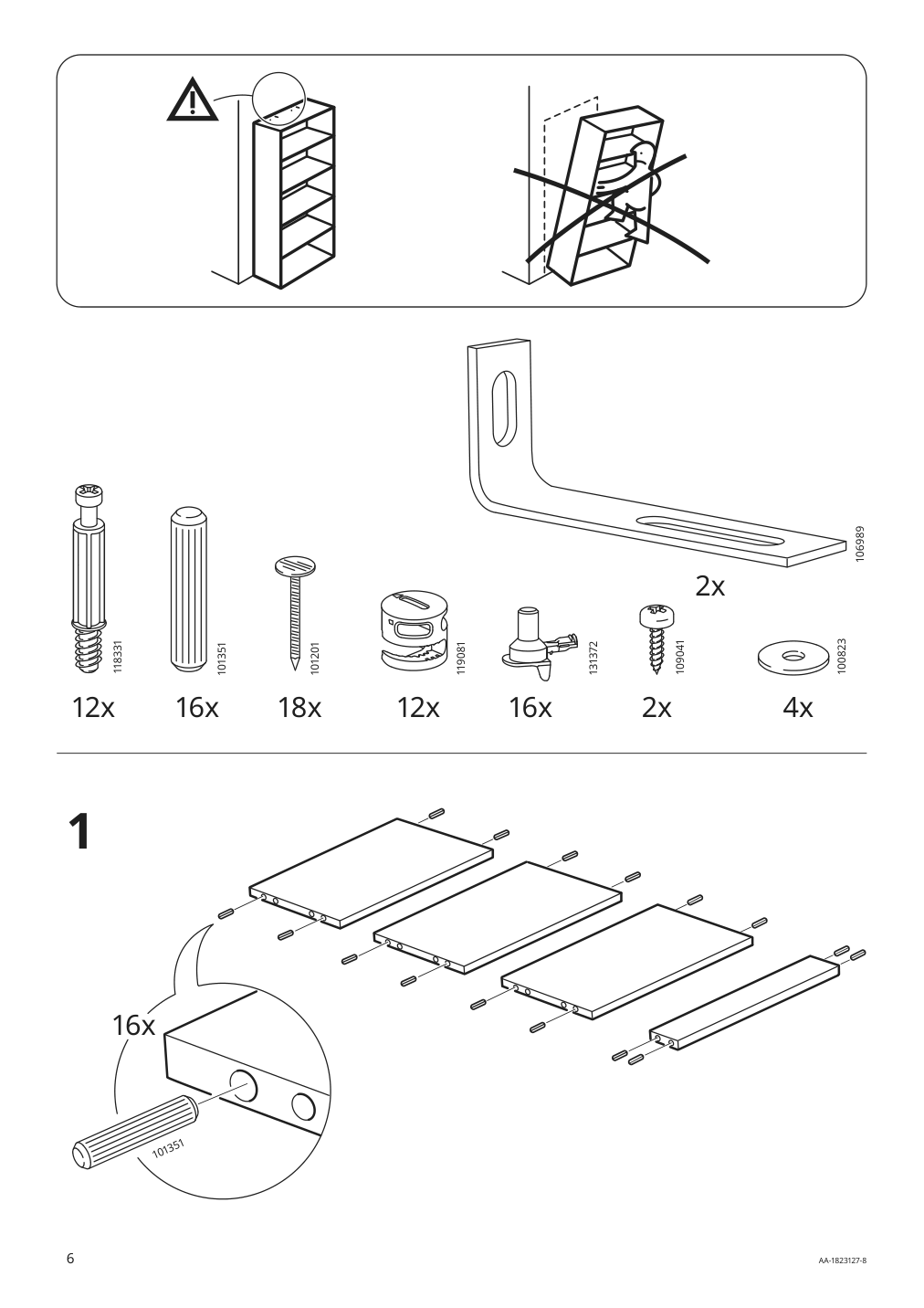 Assembly instructions for IKEA Billy bookcase white | Page 6 - IKEA BILLY / BESTÅ TV storage combination 893.986.81