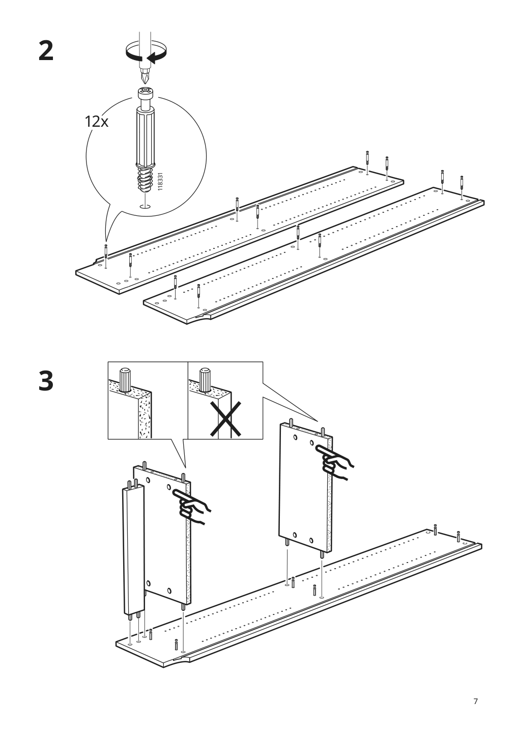 Assembly instructions for IKEA Billy bookcase white | Page 7 - IKEA BILLY / OXBERG bookcase with doors 292.810.66