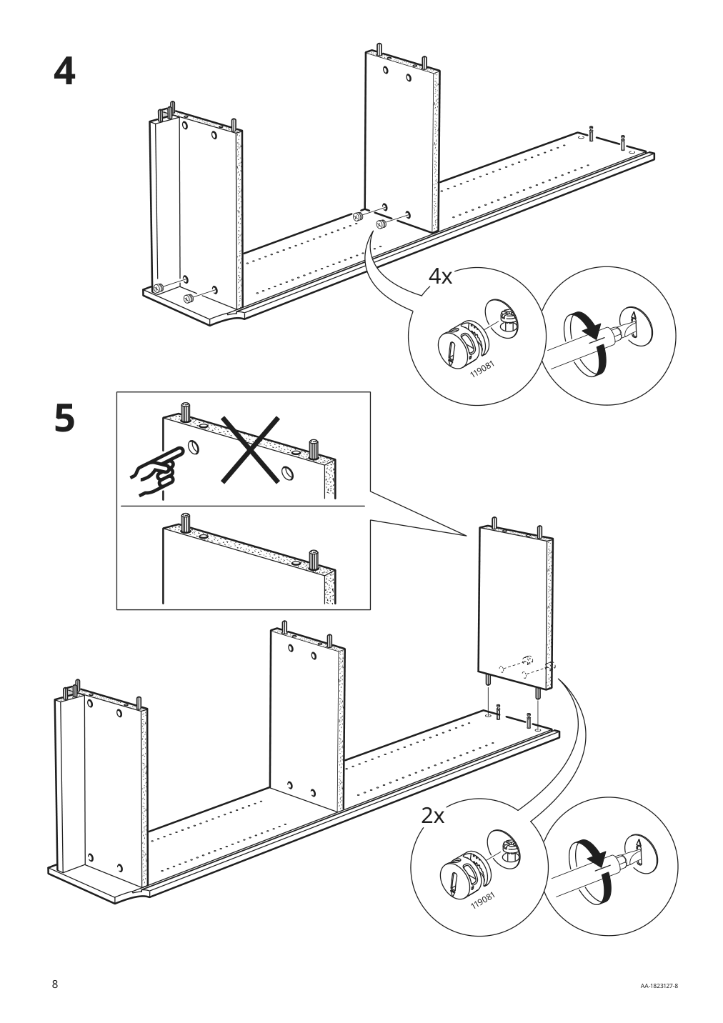 Assembly instructions for IKEA Billy bookcase white | Page 8 - IKEA BILLY / OXBERG bookcase with doors 292.810.66