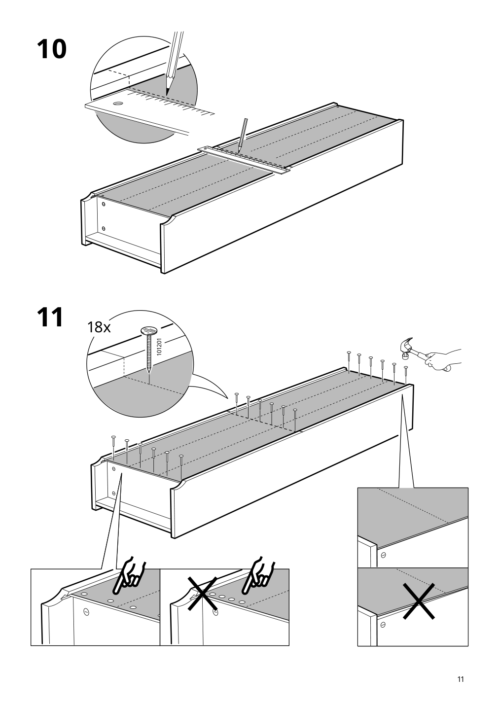 Assembly instructions for IKEA Billy bookcase white | Page 11 - IKEA BILLY / HÖGADAL bookcase with doors 195.784.64