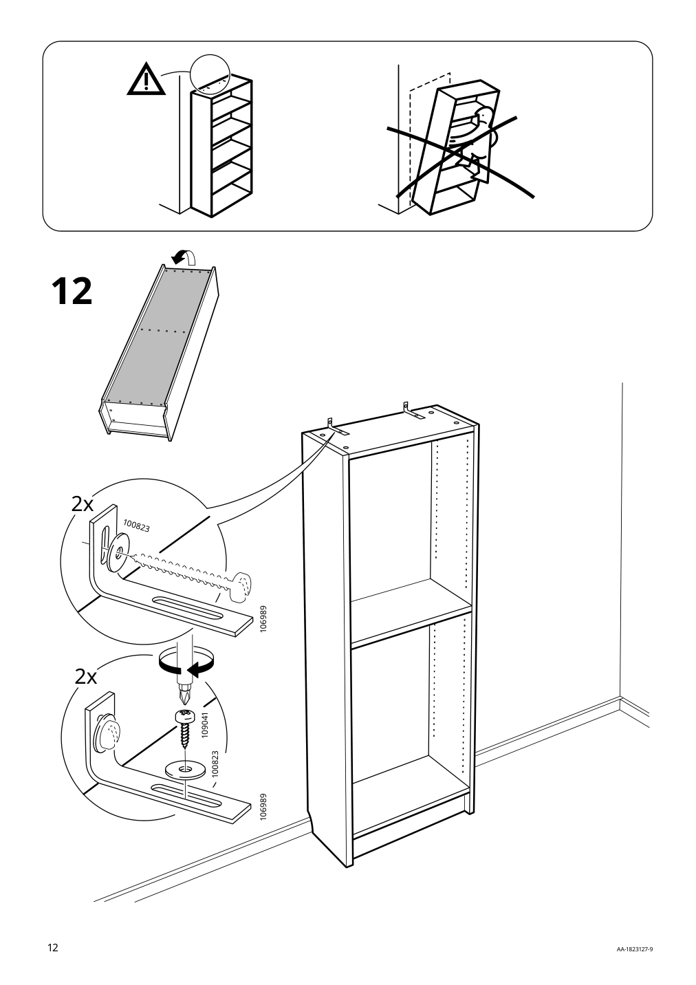 Assembly instructions for IKEA Billy bookcase white | Page 12 - IKEA BILLY / HÖGADAL bookcase with doors 195.784.64