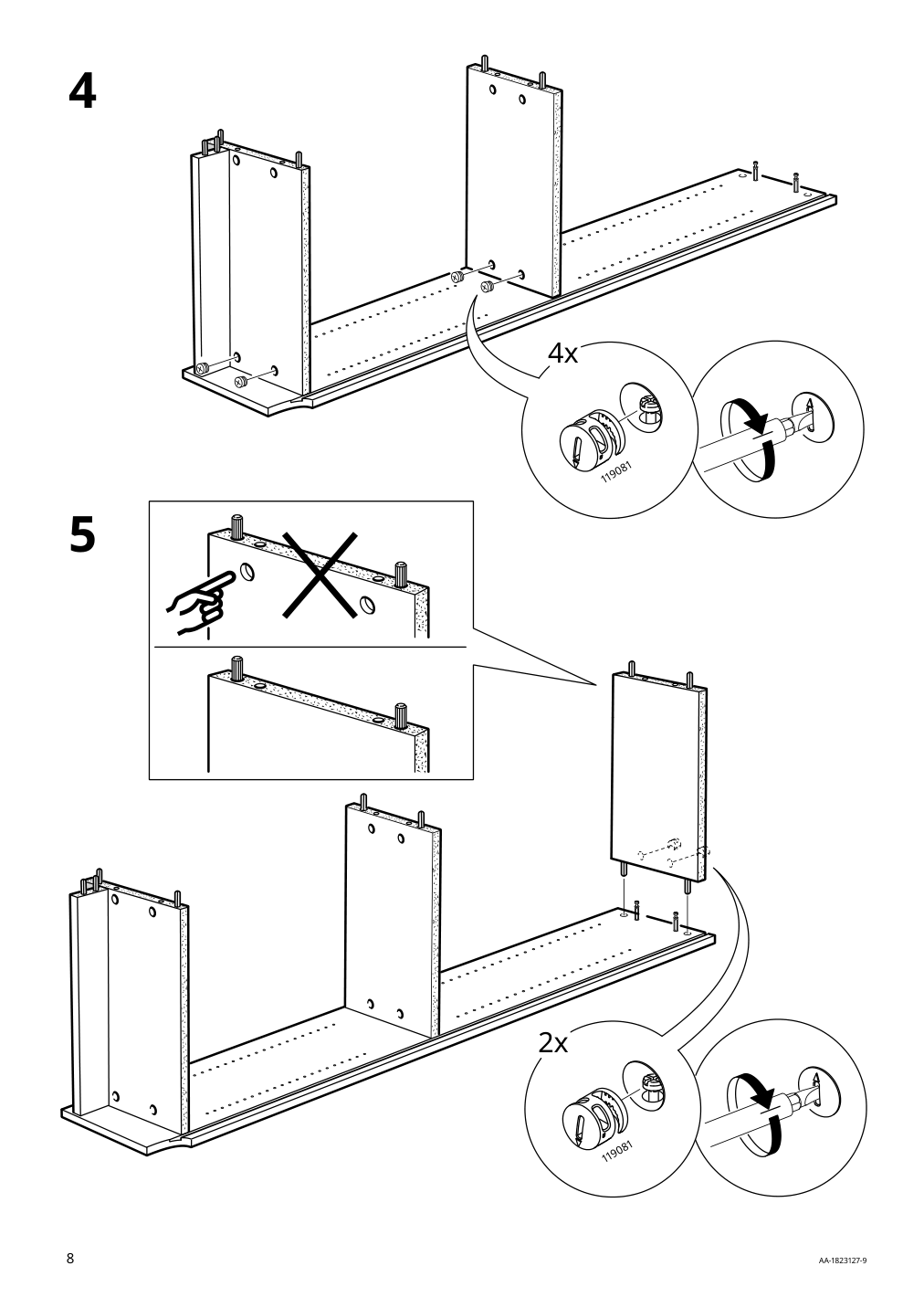 Assembly instructions for IKEA Billy bookcase white | Page 8 - IKEA BILLY / HÖGADAL bookcase with doors 195.784.64