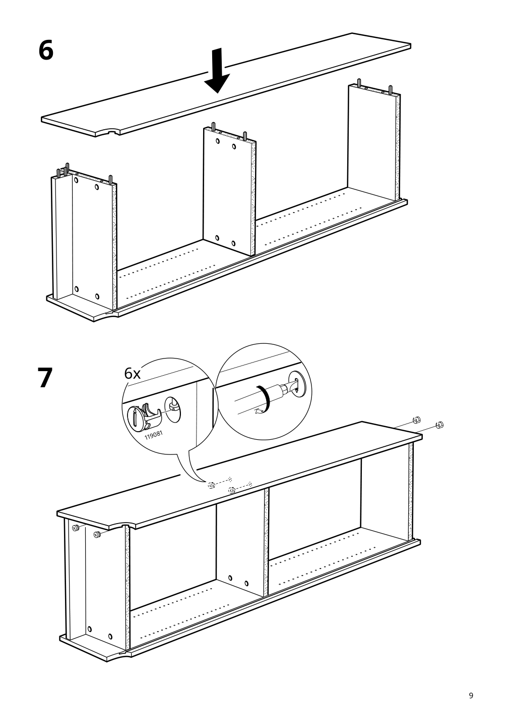 Assembly instructions for IKEA Billy bookcase white | Page 9 - IKEA BILLY / HÖGADAL bookcase with doors 195.784.64