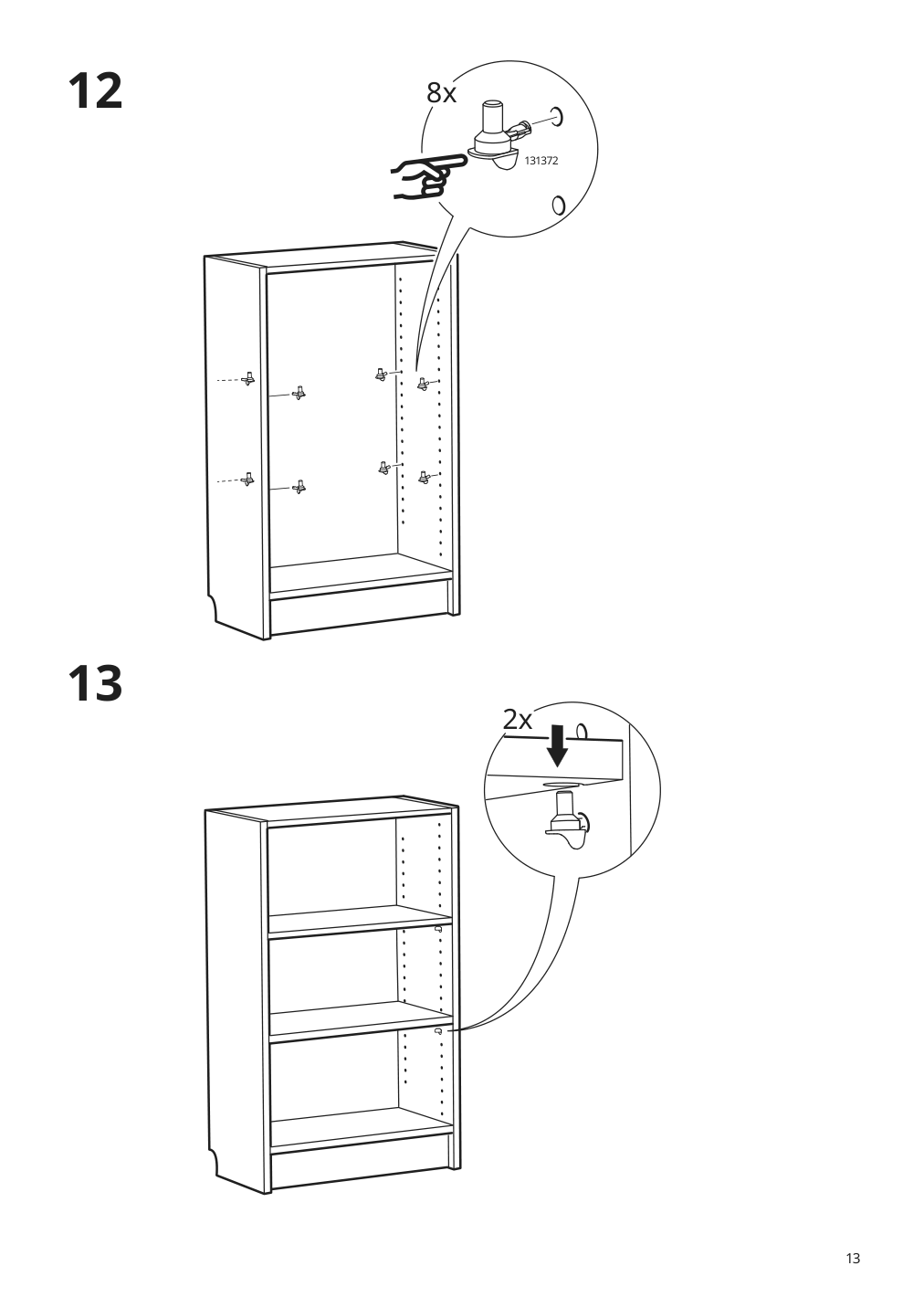 Assembly instructions for IKEA Billy bookcase white | Page 13 - IKEA BILLY / BESTÅ TV storage combination 893.986.81