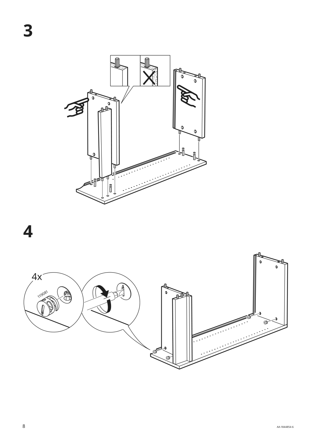 Assembly instructions for IKEA Billy bookcase white | Page 8 - IKEA BILLY / HÖGADAL bookcase with door 695.624.94