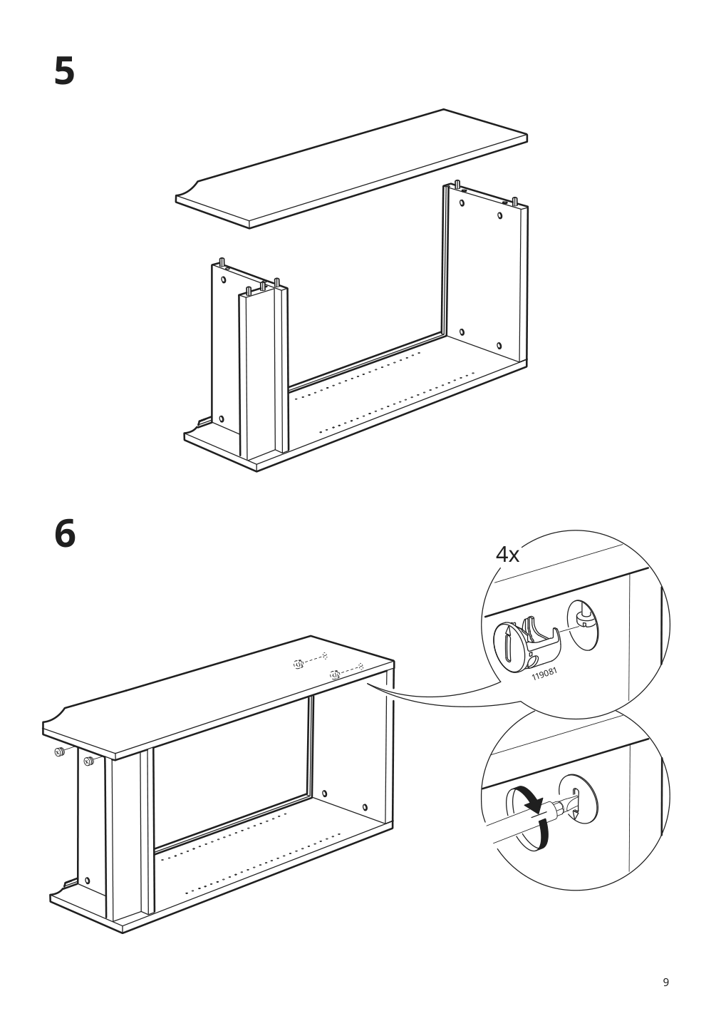 Assembly instructions for IKEA Billy bookcase white | Page 9 - IKEA BILLY / HÖGADAL bookcase with door 695.624.94