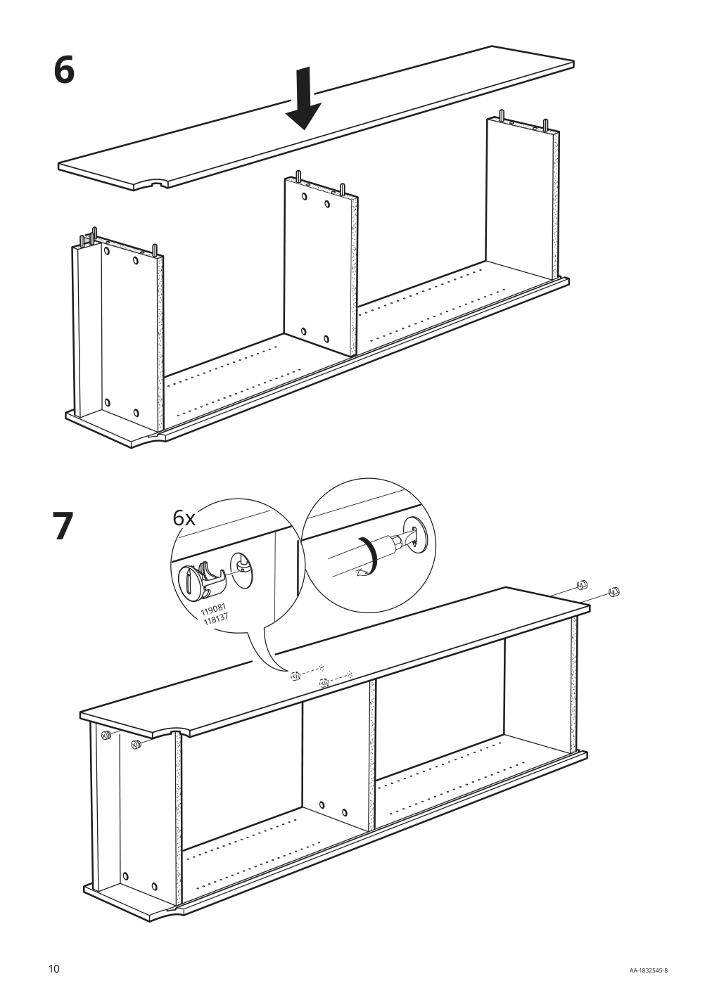 Assembly instructions for IKEA Billy bookcase with glass doors dark blue | Page 10 - IKEA BILLY bookcase 192.177.21