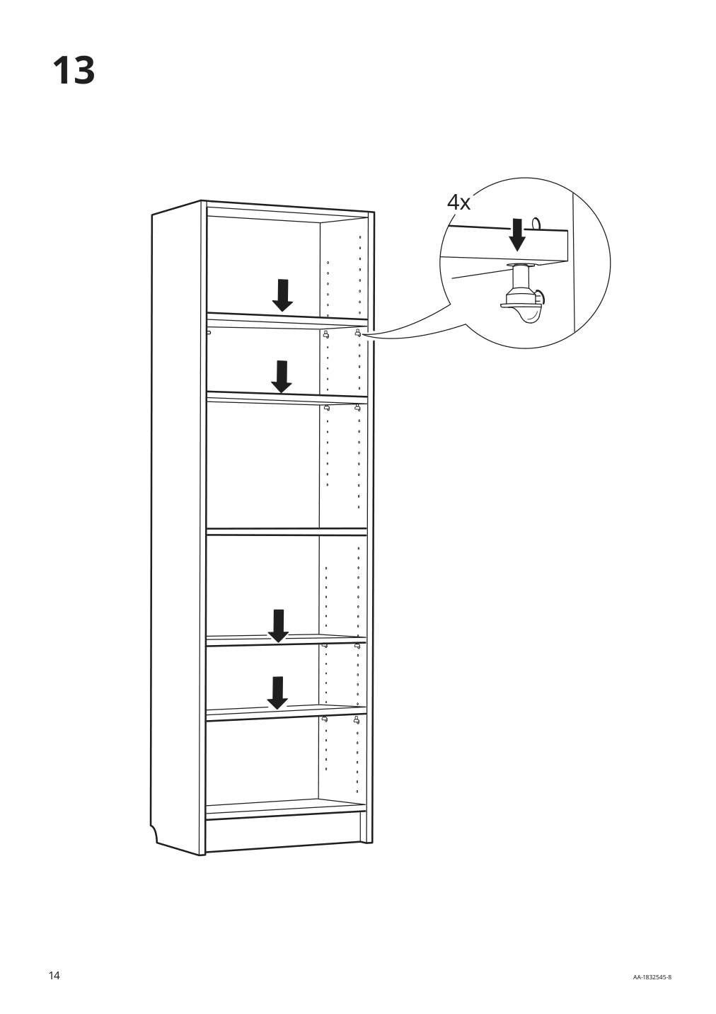 Assembly instructions for IKEA Billy bookcase with glass doors dark blue | Page 14 - IKEA BILLY bookcase 192.177.21