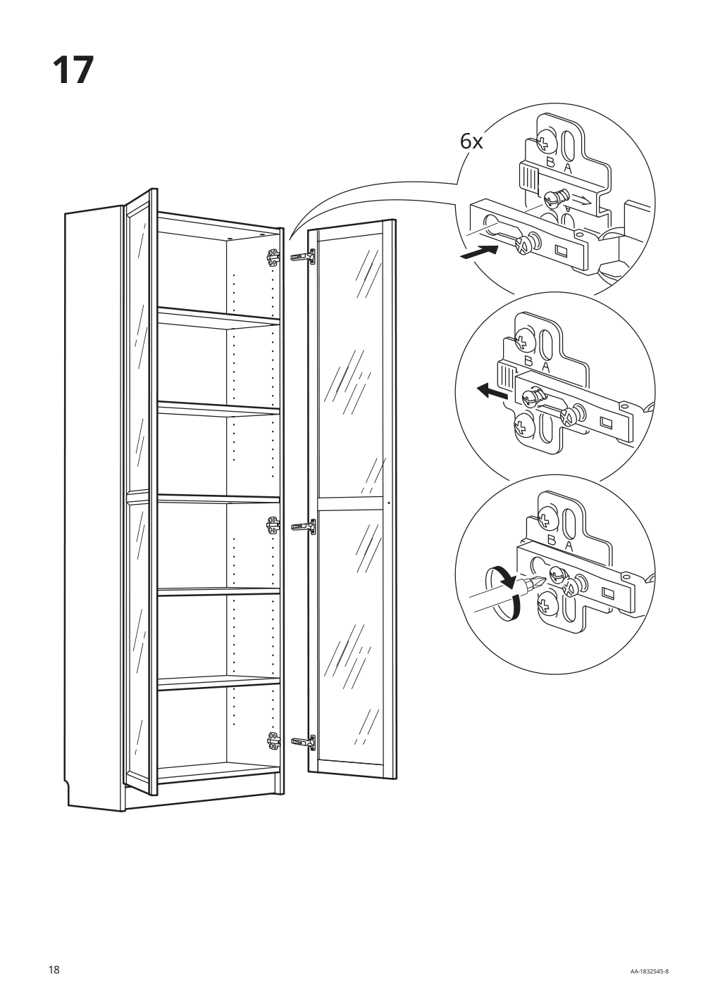 Assembly instructions for IKEA Billy bookcase with glass doors dark blue | Page 18 - IKEA BILLY bookcase 192.177.21