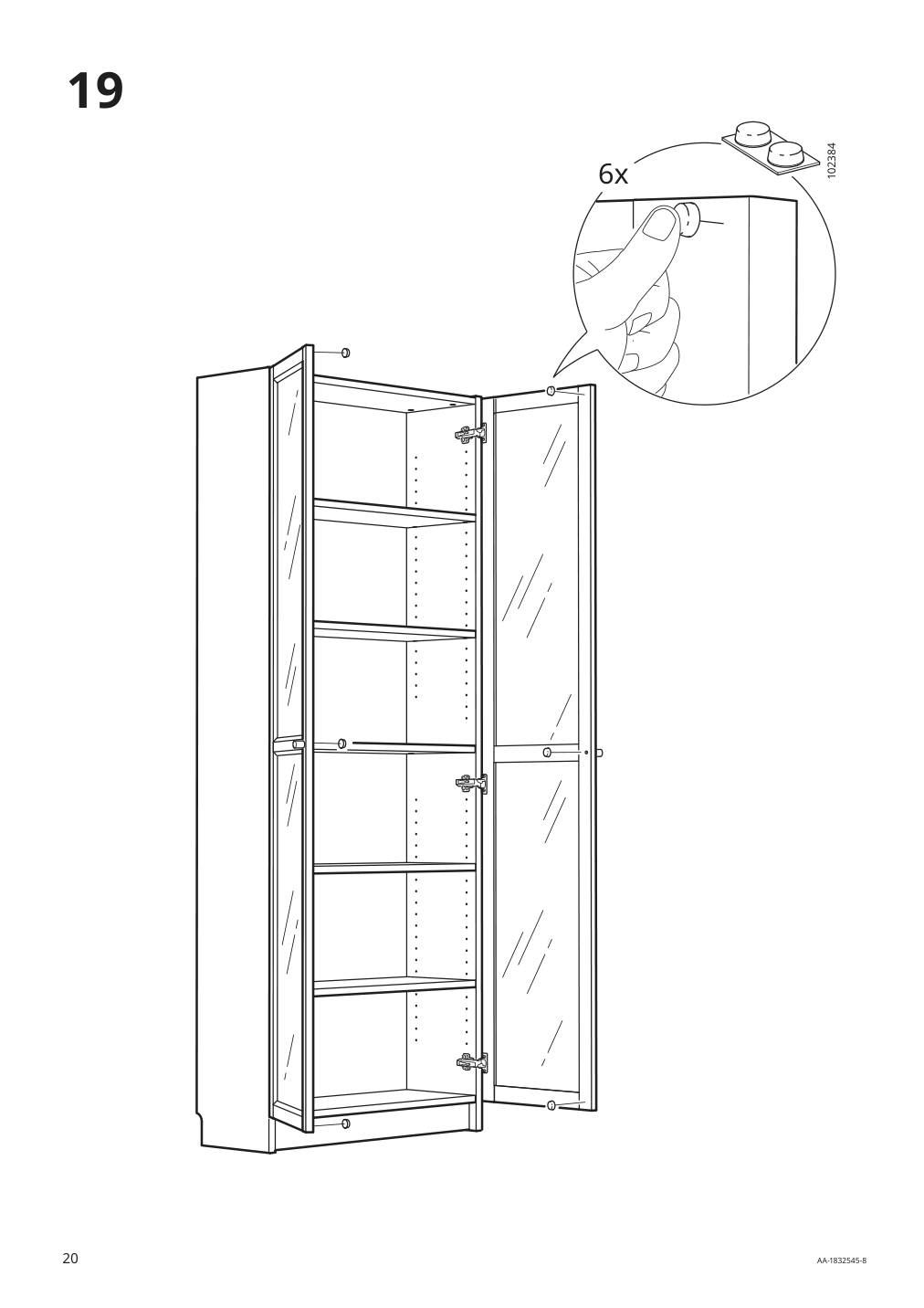 Assembly instructions for IKEA Billy bookcase with glass doors dark blue | Page 20 - IKEA BILLY bookcase 192.177.21