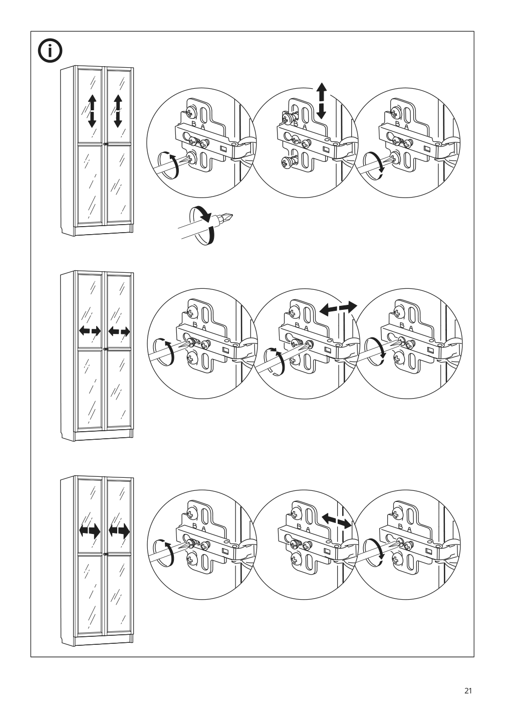 Assembly instructions for IKEA Billy bookcase with glass doors dark blue | Page 21 - IKEA BILLY bookcase 192.177.21