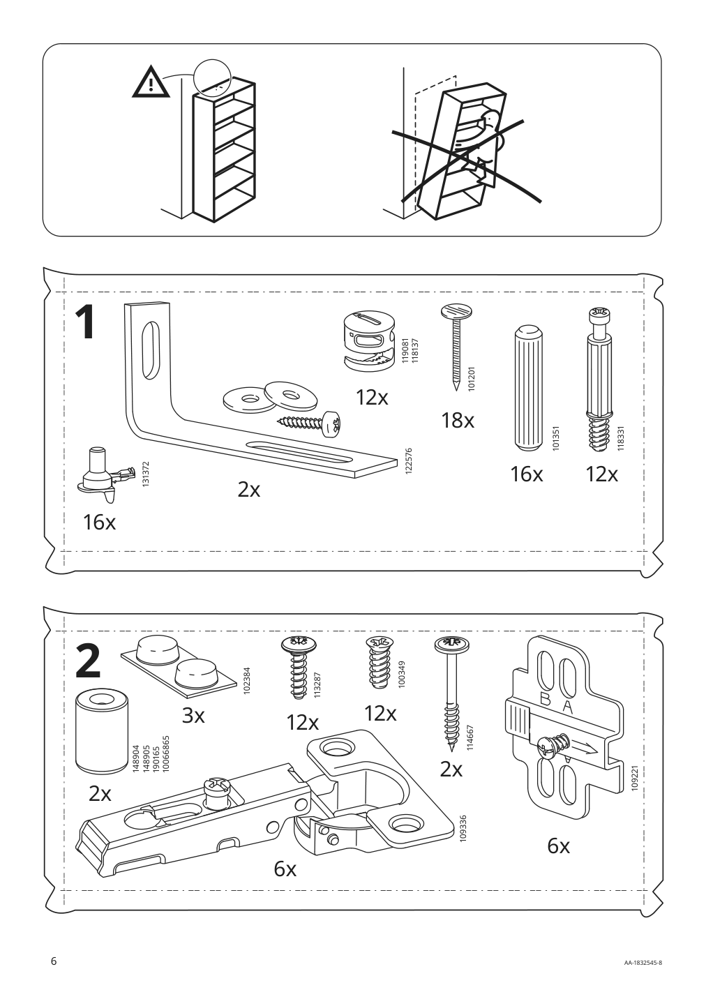 Assembly instructions for IKEA Billy bookcase with glass doors dark blue | Page 6 - IKEA BILLY bookcase 192.177.21