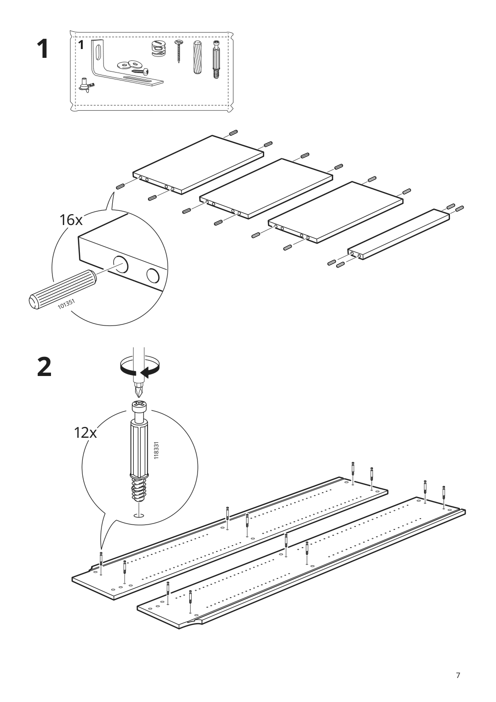 Assembly instructions for IKEA Billy bookcase with glass doors dark blue | Page 7 - IKEA BILLY bookcase 192.177.21