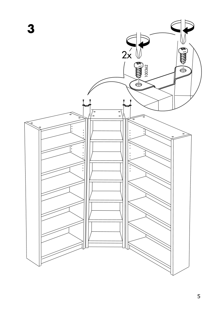 Assembly instructions for IKEA Billy corner hardware galvanized | Page 5 - IKEA BILLY bookcase 290.233.98