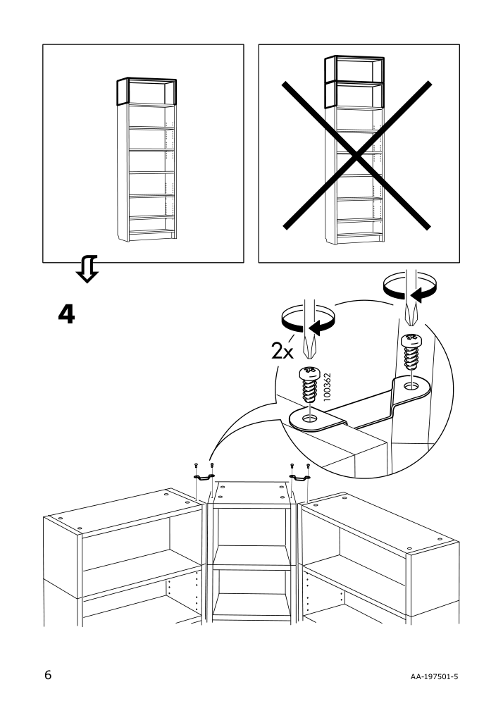 Assembly instructions for IKEA Billy corner hardware galvanized | Page 6 - IKEA BILLY bookcase 290.233.98