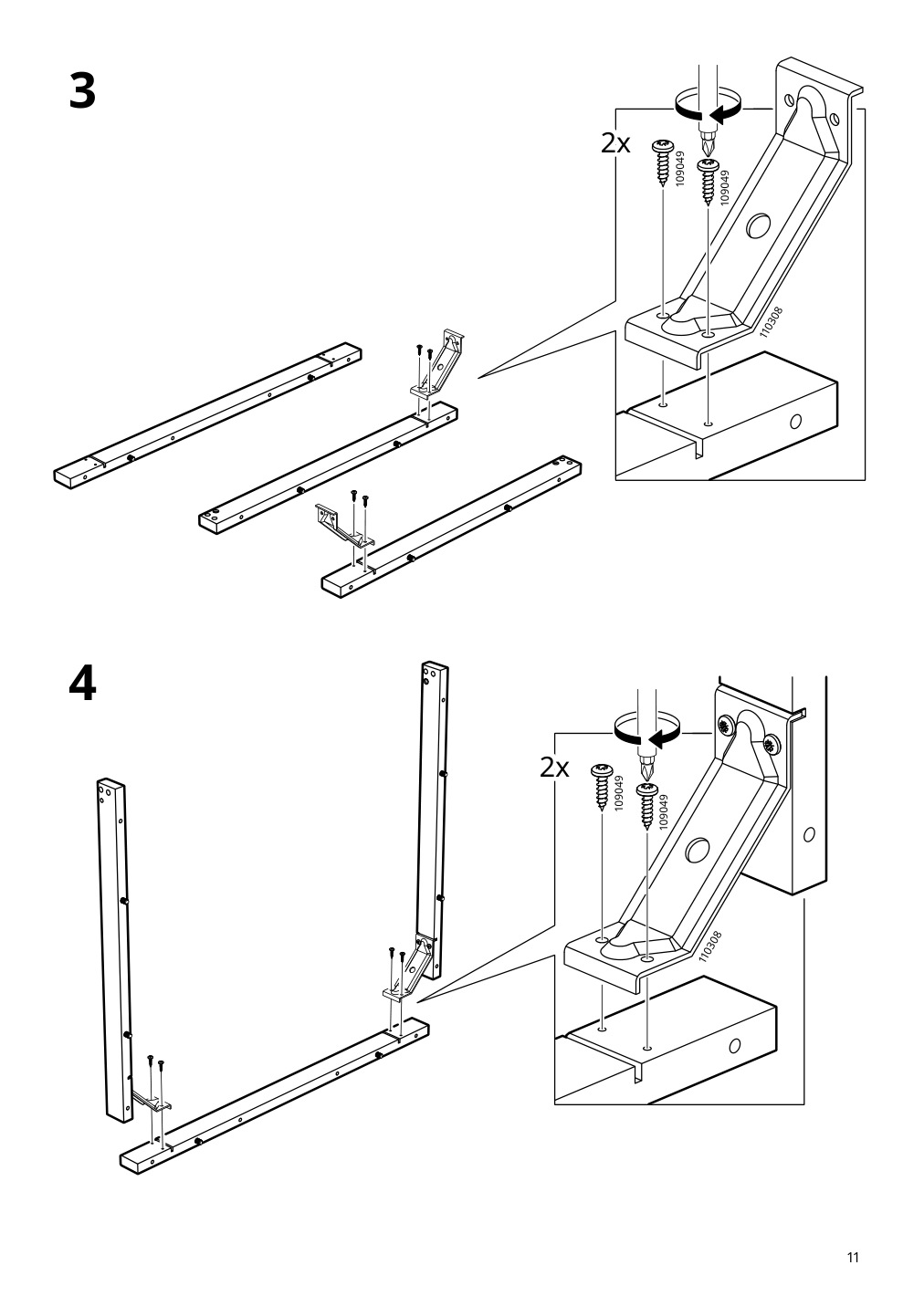 Assembly instructions for IKEA Billy desk white | Page 11 - IKEA BILLY bookcase with desk and drawer 395.639.42