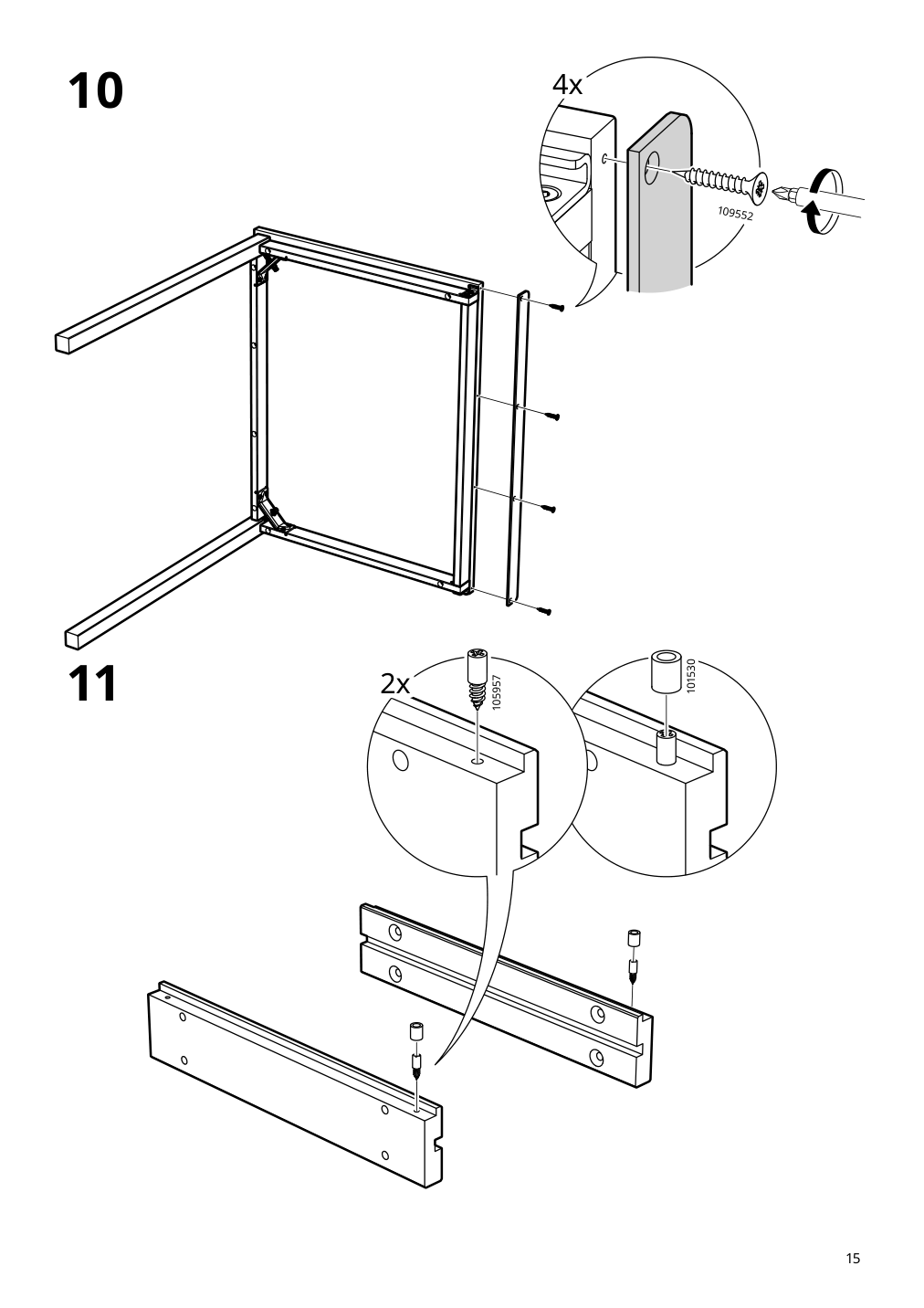 Assembly instructions for IKEA Billy desk white | Page 15 - IKEA BILLY bookcase with desk and drawer 395.639.42