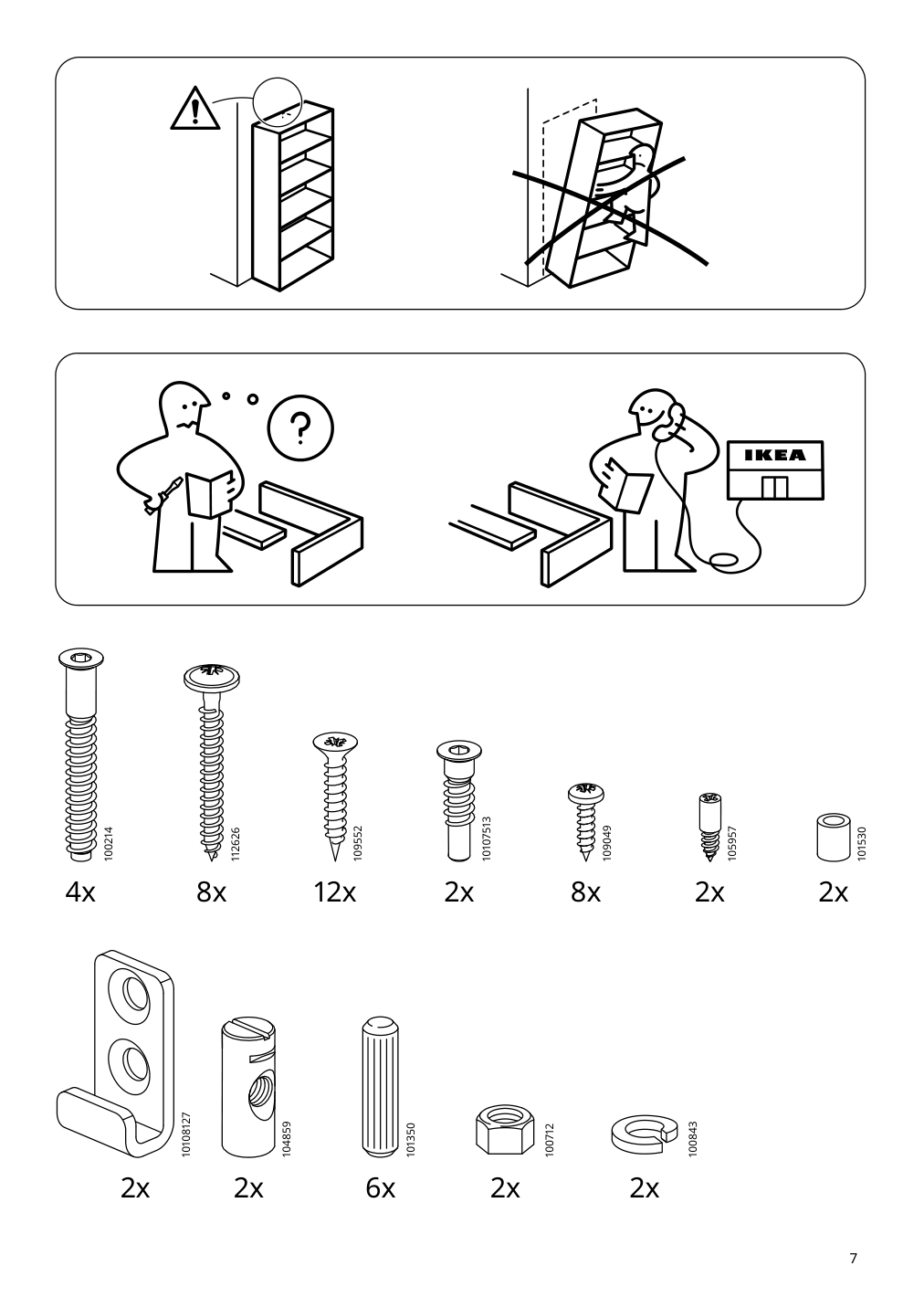 Assembly instructions for IKEA Billy desk white | Page 7 - IKEA BILLY bookcase with desk and drawer 395.639.42