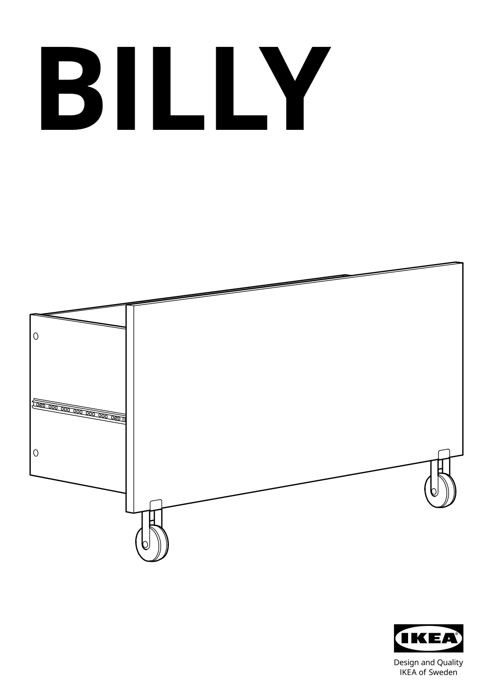 Assembly instructions for IKEA Billy drawer white with castors | Page 1 - IKEA BILLY bookcase with desk and drawer 395.639.42