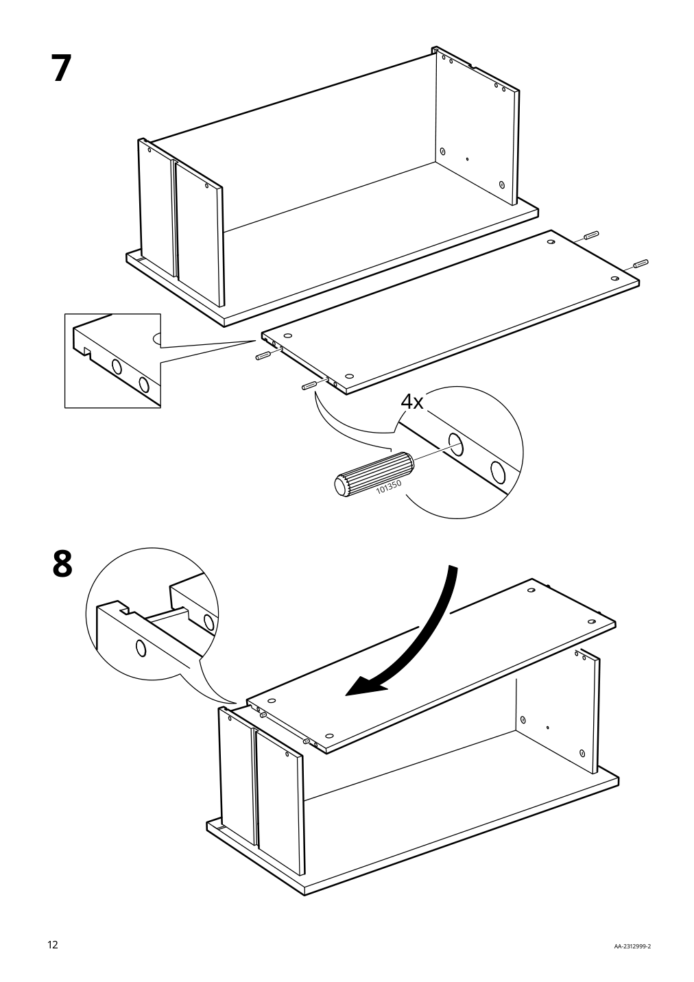 Assembly instructions for IKEA Billy drawer white with castors | Page 12 - IKEA BILLY bookcase with desk and drawer 395.639.42