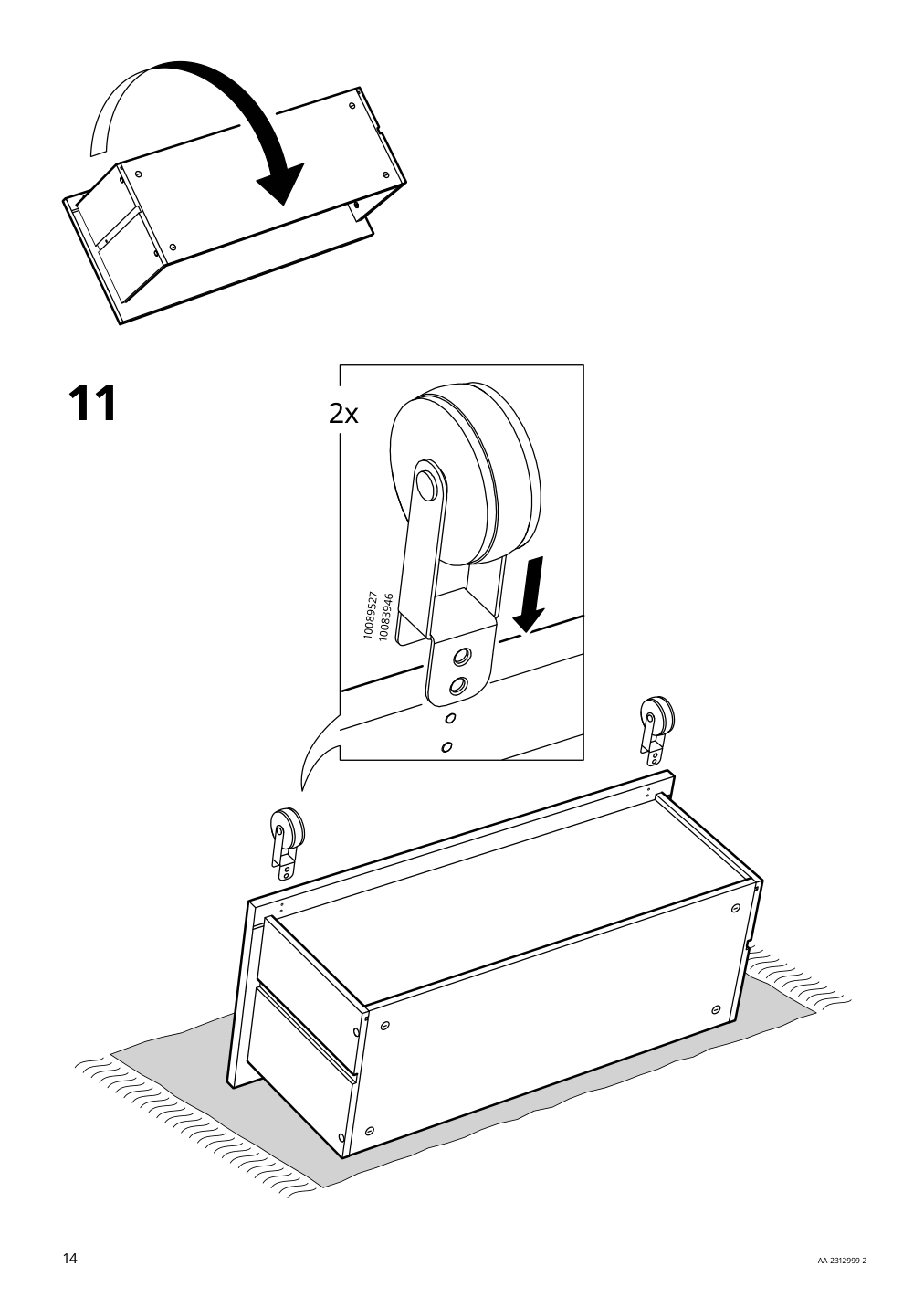 Assembly instructions for IKEA Billy drawer white with castors | Page 14 - IKEA BILLY bookcase with desk and drawer 395.639.42
