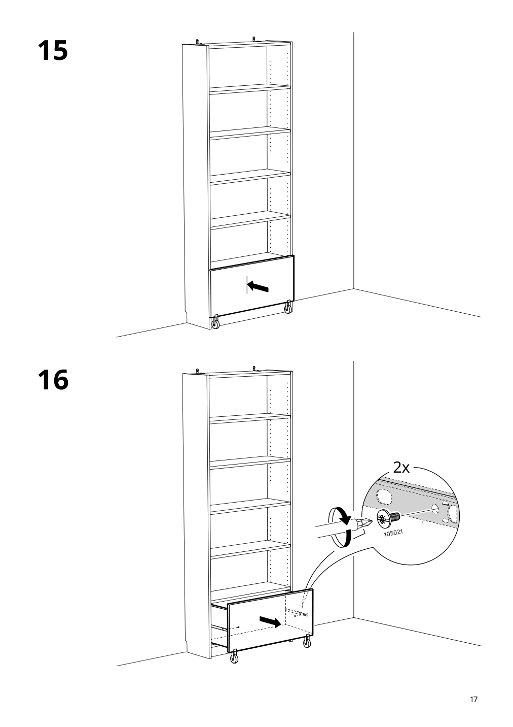 Assembly instructions for IKEA Billy drawer white with castors | Page 17 - IKEA BILLY bookcase with desk and drawer 395.639.42