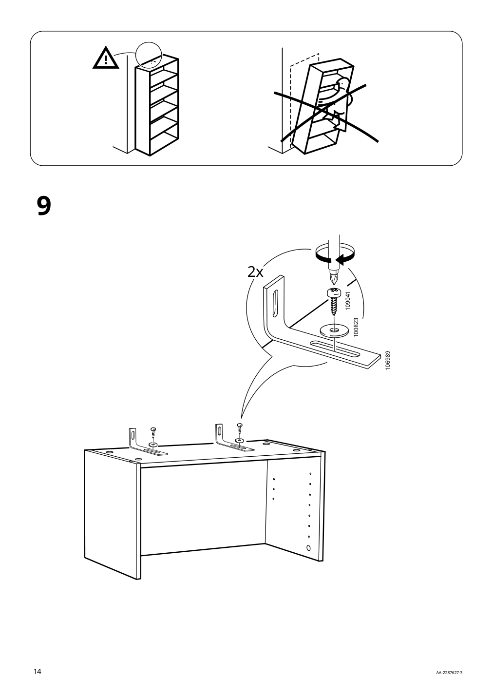 Assembly instructions for IKEA Billy height extension unit oak effect | Page 14 - IKEA BILLY / OXBERG bookcase w glass doors/ext unit 495.819.12