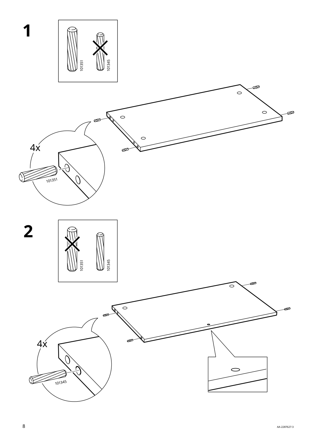 Assembly instructions for IKEA Billy height extension unit oak effect | Page 8 - IKEA BILLY / OXBERG bookcase w glass doors/ext unit 495.819.12