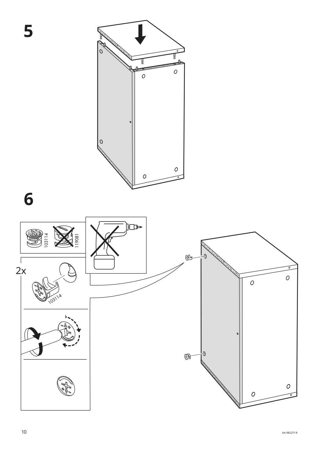 Assembly instructions for IKEA Billy height extension unit birch veneer | Page 10 - IKEA BILLY / OXBERG bookcase 990.234.08