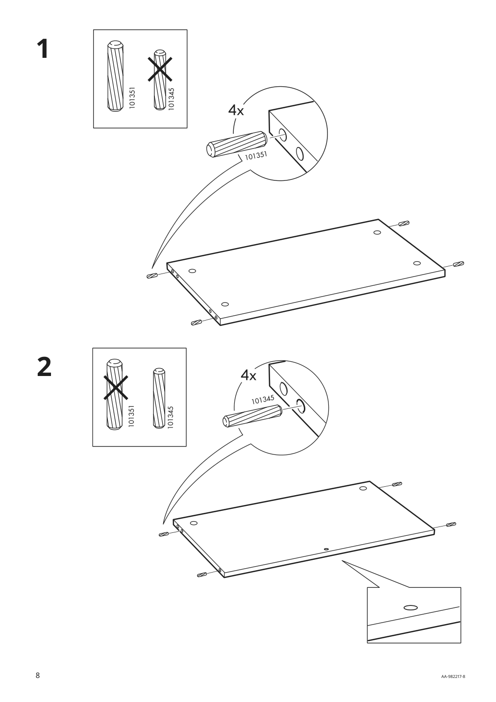 Assembly instructions for IKEA Billy height extension unit birch veneer | Page 8 - IKEA BILLY / OXBERG bookcase 990.234.08