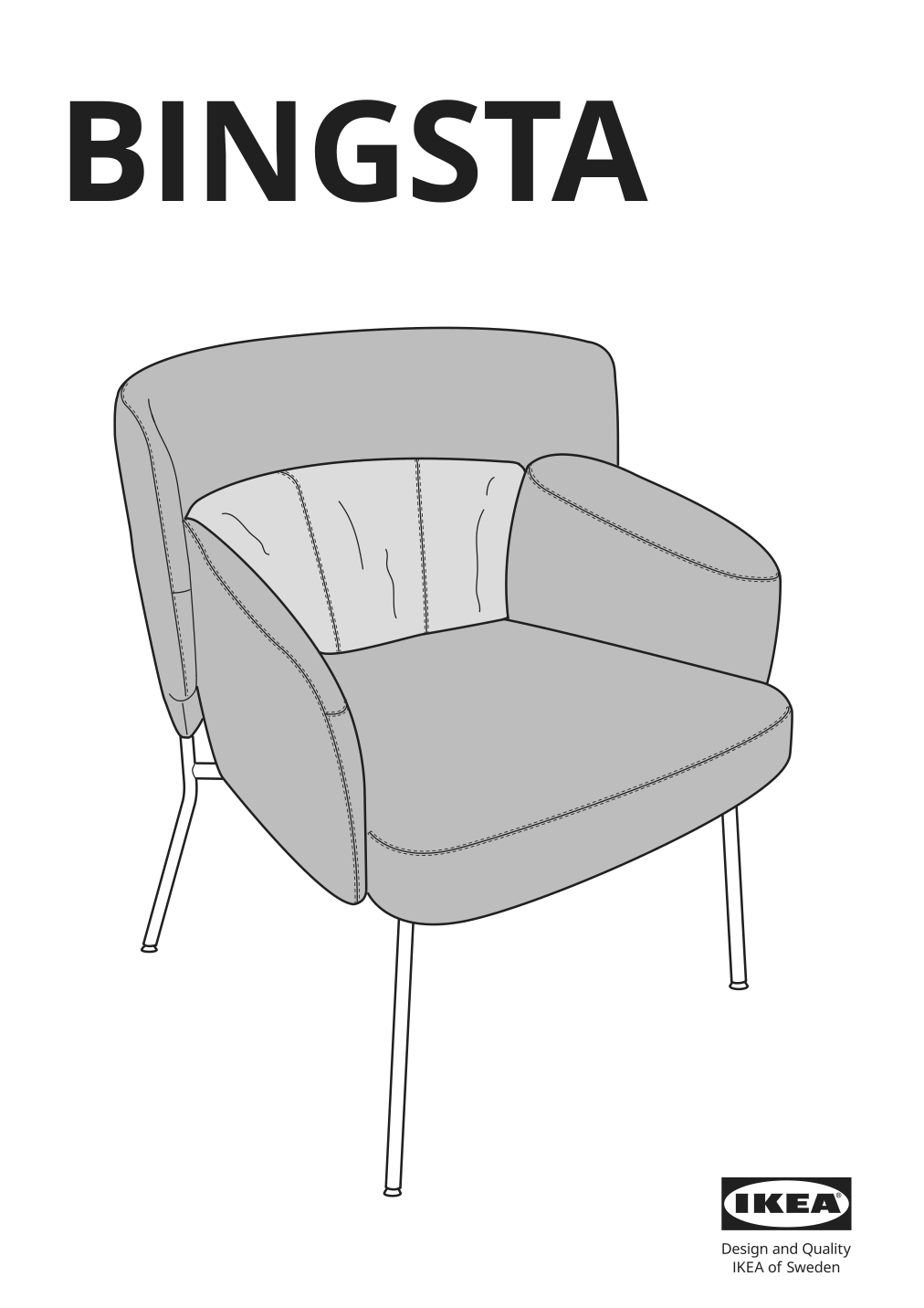 Assembly instructions for IKEA Bingsta armchair vissle dark gray kabusa dark gray | Page 1 - IKEA BINGSTA armchair 204.460.95