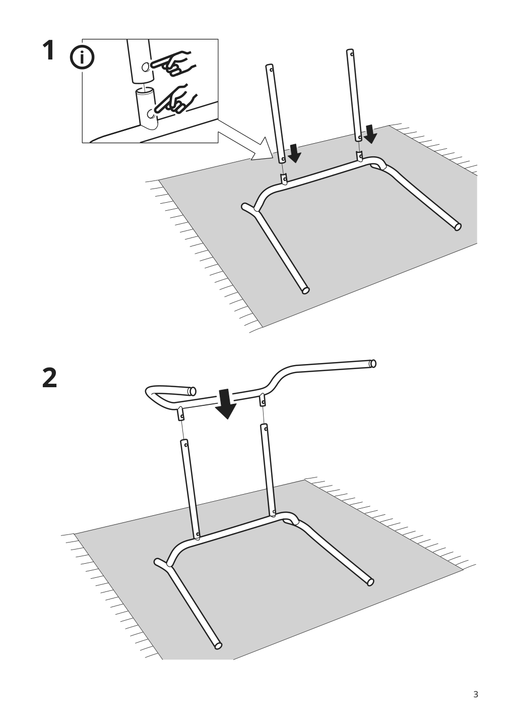 Assembly instructions for IKEA Bingsta armchair vissle dark gray kabusa dark gray | Page 3 - IKEA BINGSTA armchair 204.460.95