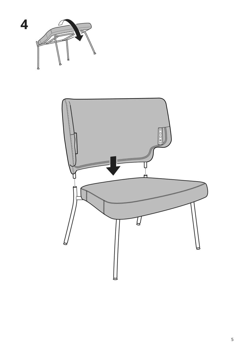 Assembly instructions for IKEA Bingsta armchair vissle dark gray kabusa dark gray | Page 5 - IKEA BINGSTA armchair 204.460.95