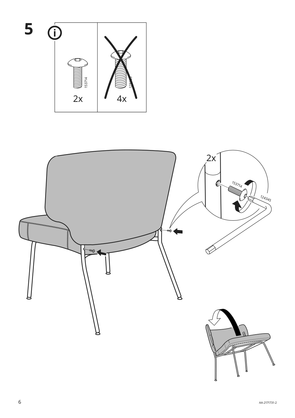 Assembly instructions for IKEA Bingsta armchair vissle dark gray kabusa dark gray | Page 6 - IKEA BINGSTA armchair 204.460.95