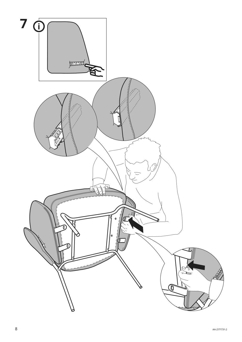 Assembly instructions for IKEA Bingsta armchair vissle dark gray kabusa dark gray | Page 8 - IKEA BINGSTA armchair 204.460.95