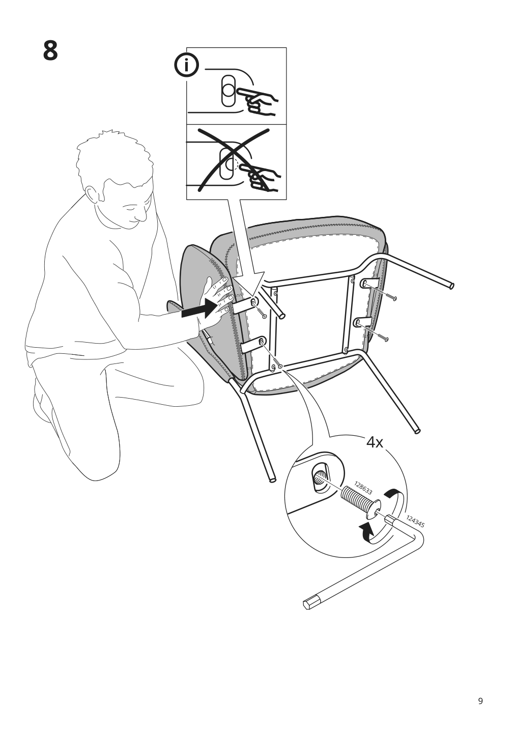 Assembly instructions for IKEA Bingsta armchair vissle dark gray kabusa dark gray | Page 9 - IKEA BINGSTA armchair 204.460.95