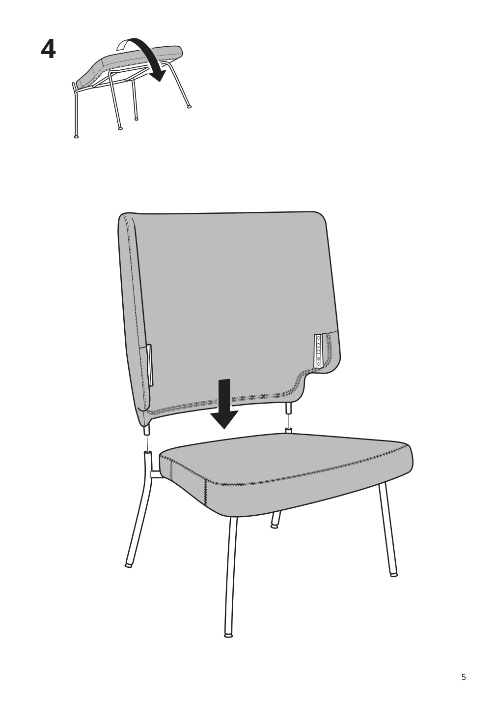 Assembly instructions for IKEA Bingsta high back armchair vissle dark gray kabusa dark gray | Page 5 - IKEA BINGSTA high back armchair 104.542.36