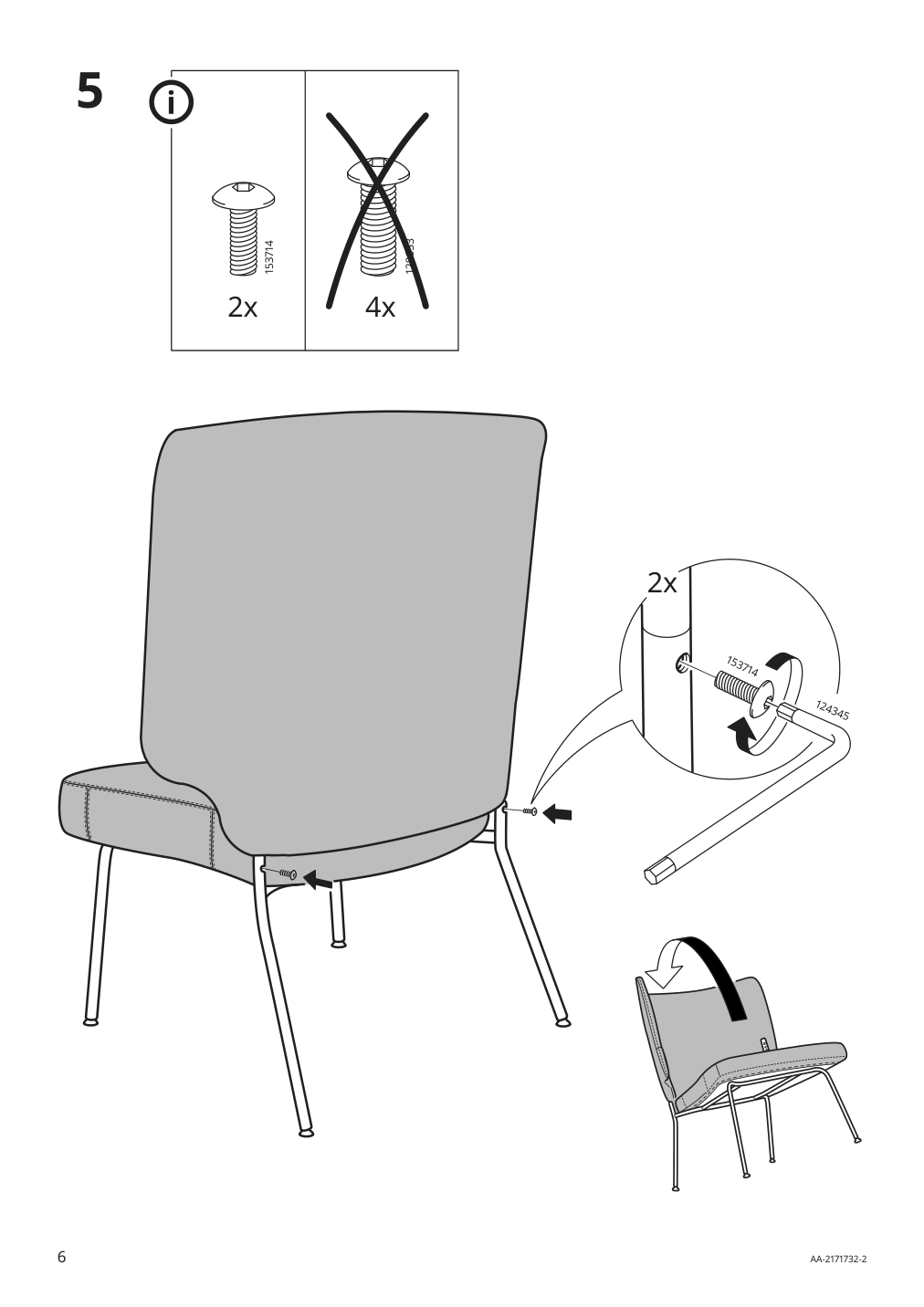 Assembly instructions for IKEA Bingsta high back armchair vissle dark gray kabusa dark gray | Page 6 - IKEA BINGSTA high back armchair 104.542.36